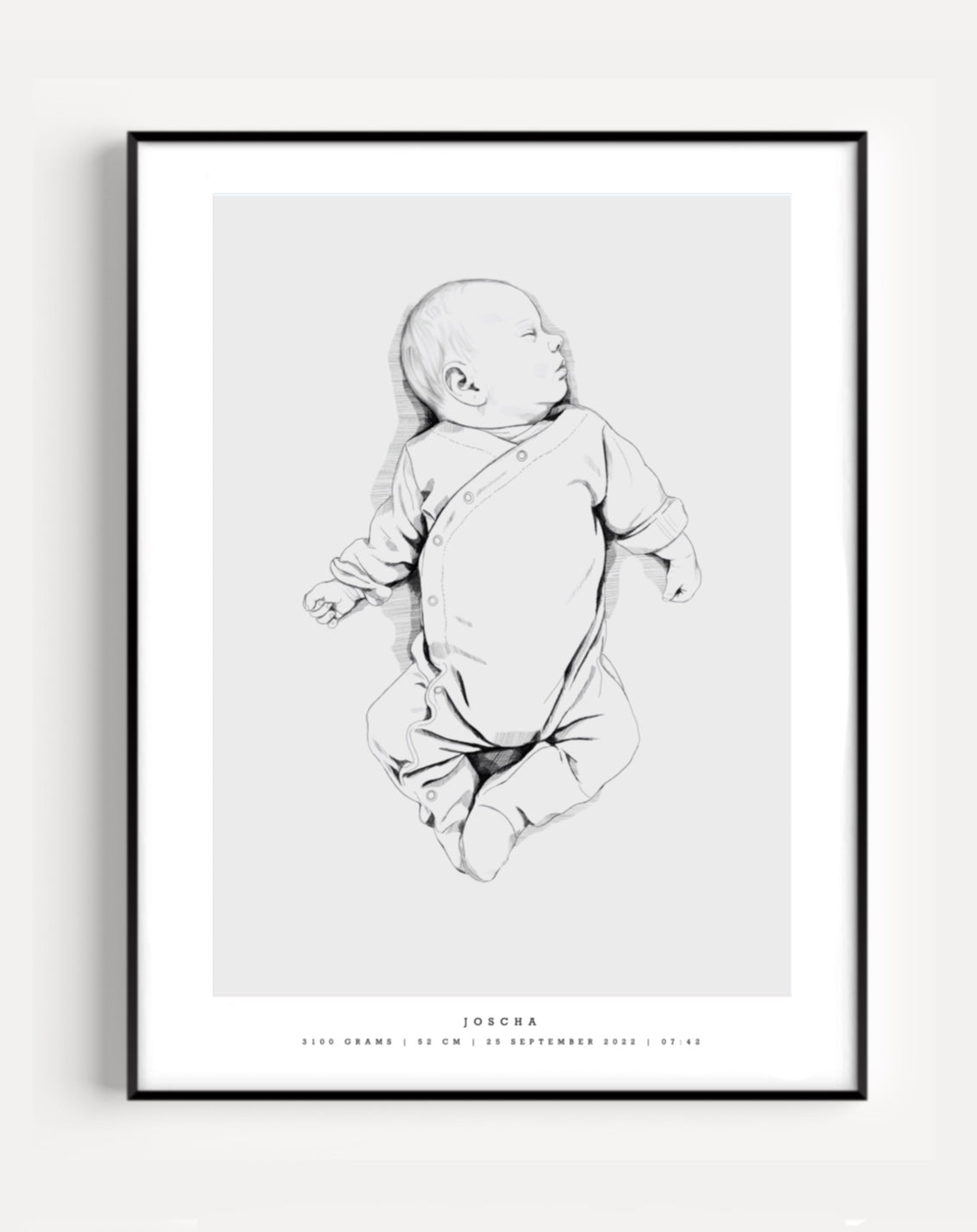 Hand-Drawn Birth Poster scale 1:1