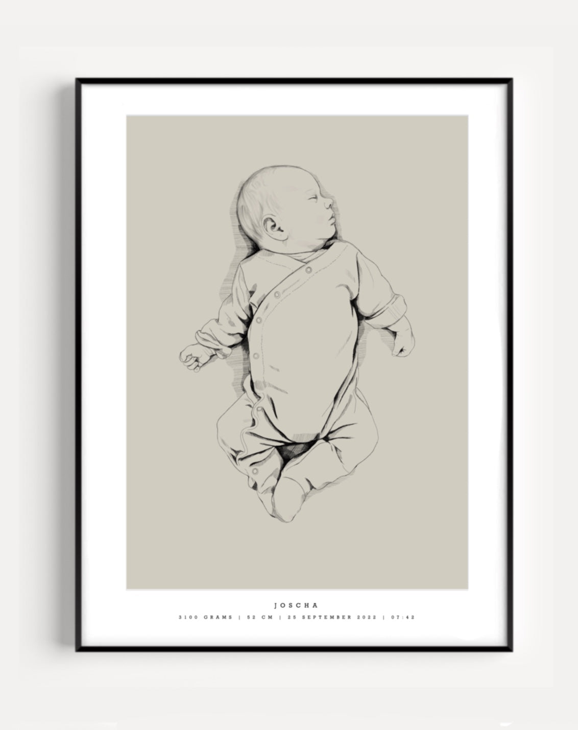 Hand-Drawn Birth Poster scale 1:1