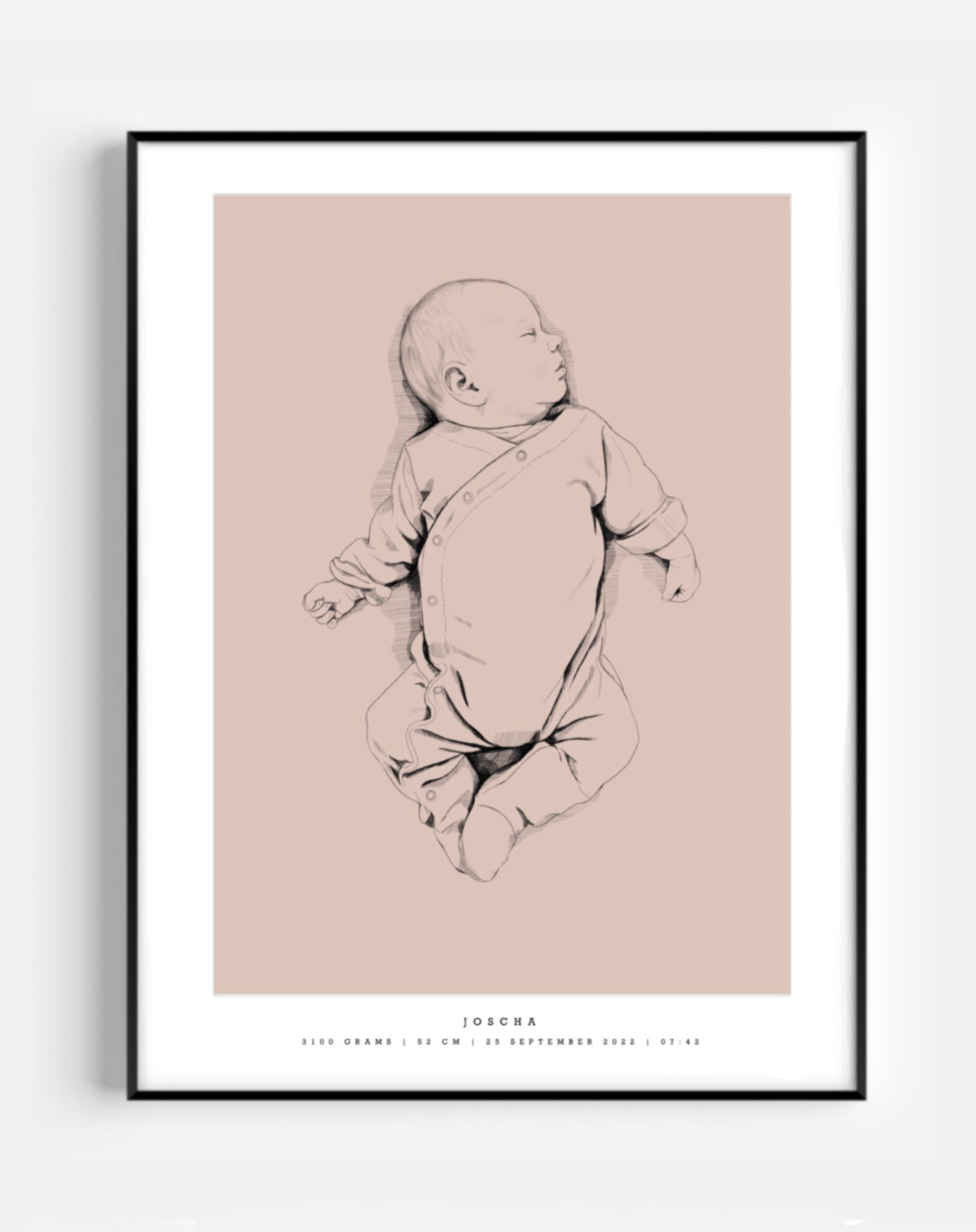 Hand-Drawn Birth Poster scale 1:1