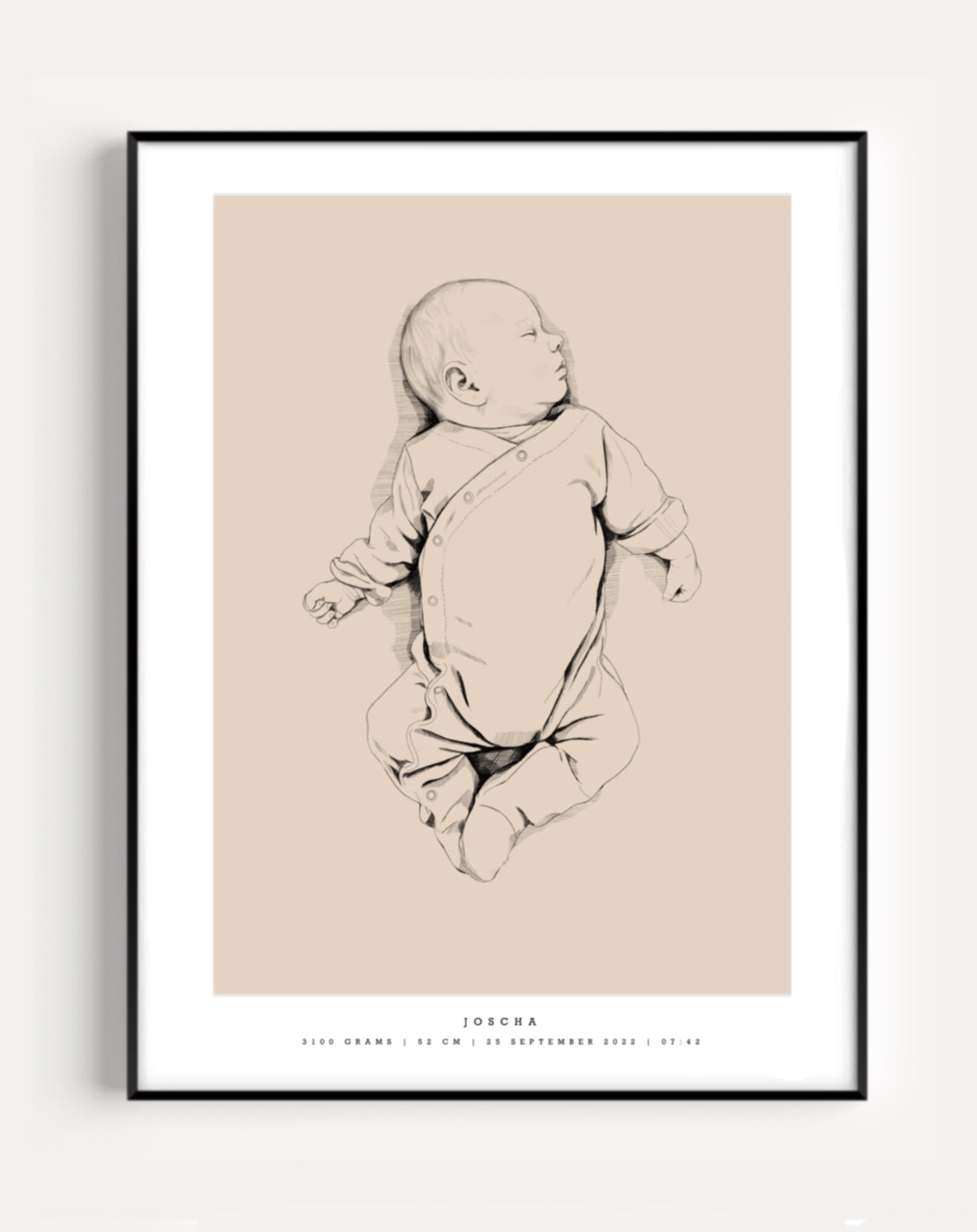 Hand-Drawn Birth Poster scale 1:1