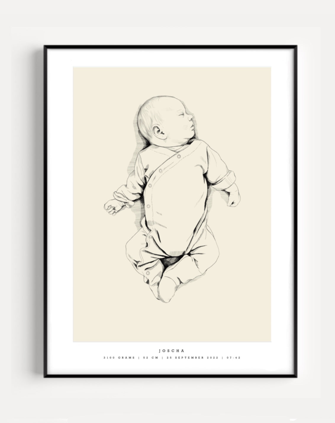 Hand-Drawn Birth Poster scale 1:1