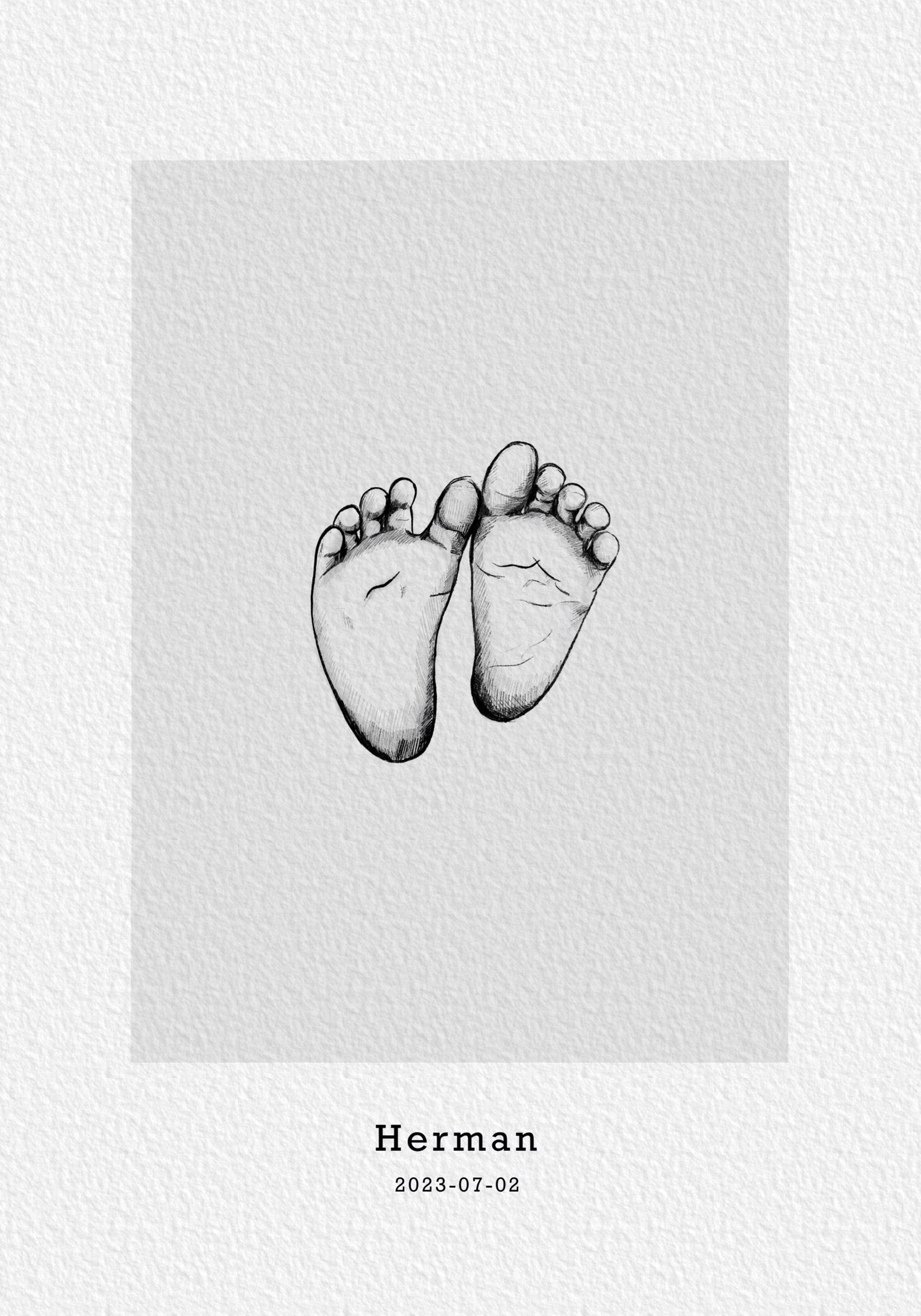 Personalisierte Babyfuß-Zeichnungen