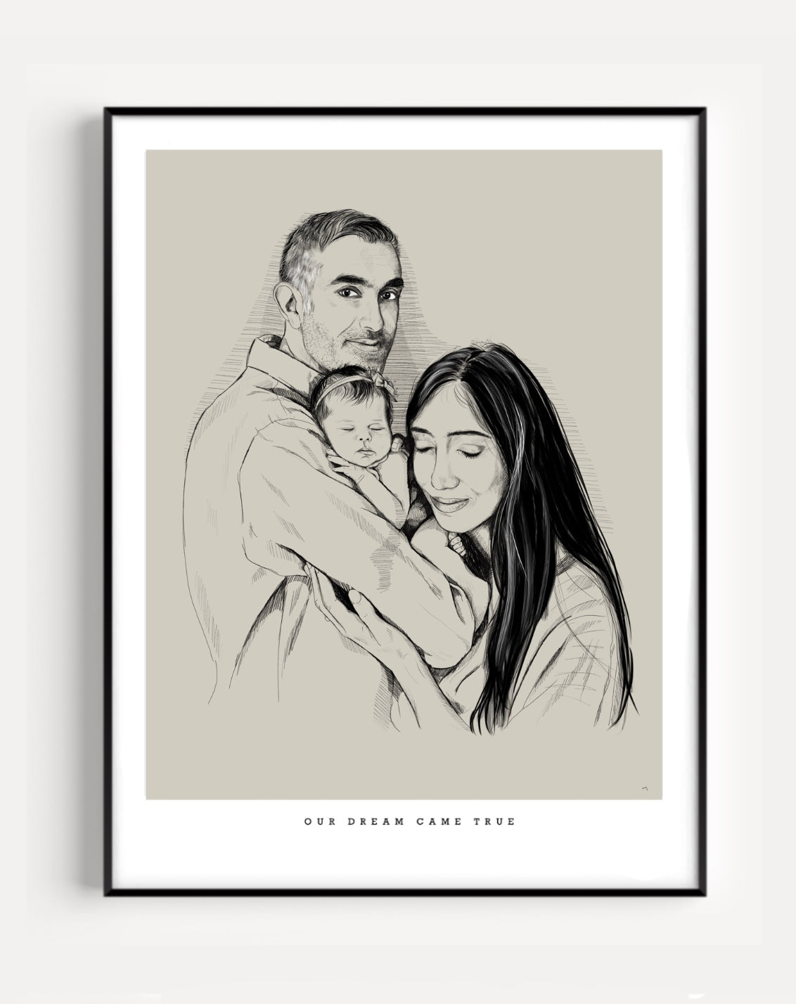 Hand-Drawn Portrait - Family & children