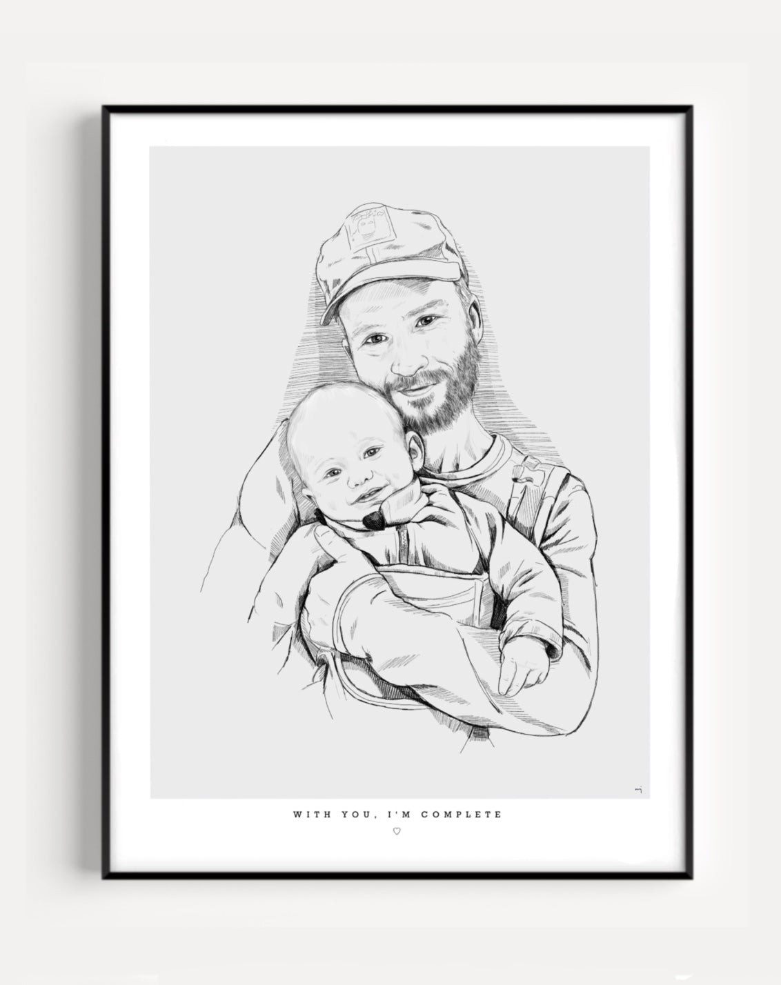 Hand-Drawn Portrait - Family & children