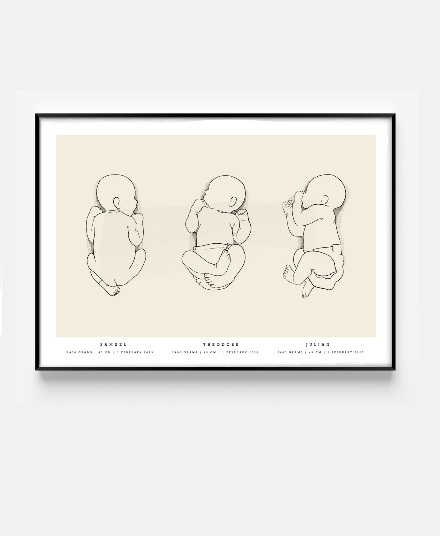 Generic birth poster trio scale 1:1